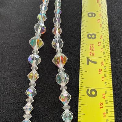 TWO STRANDS CRYSTAL NECKLACES WITH EARRINGS