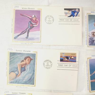 8 PC - FIRST DAY ISSUE STAMPS - OLYMPIC SPORTS