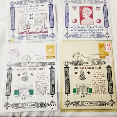 6 PC - FIRST DAY ISSUE SOUVENIR STAMP CARDS - 1948 VARIETY