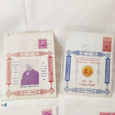 6 PC - FIRST DAY ISSUE SOUVENIR STAMP CARDS - 1948 VARIETY