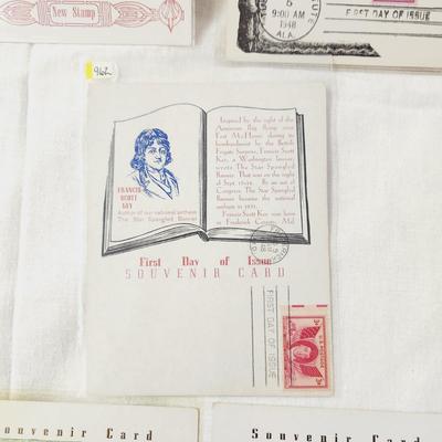5 PC - FIRST DAY ISSUE SOUVENIR CARD STAMPS - 1948 VARIETY #3