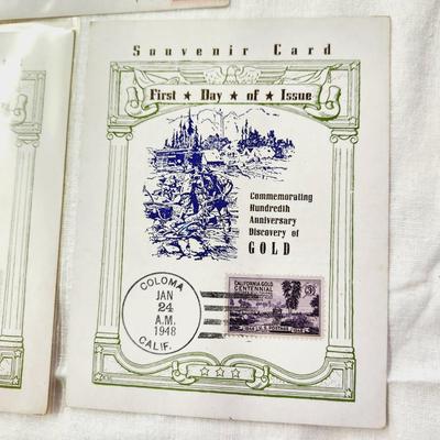 5 PC - FIRST DAY ISSUE SOUVENIR CARD STAMPS - 1948 VARIETY #3