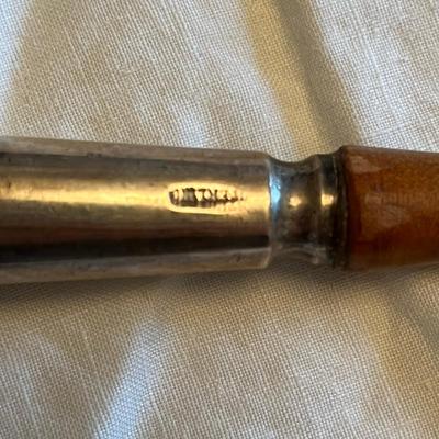 Salad Fork & Spoon Wood with Sterling Silver tips