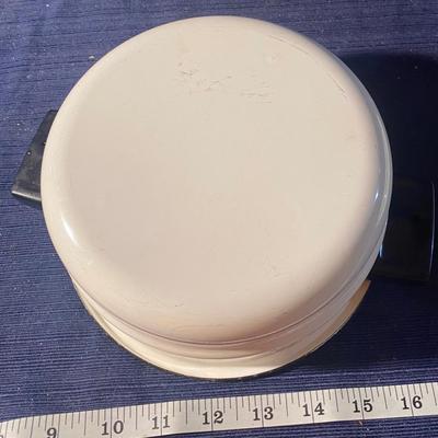 Vintage Floral Enamelware Pot
