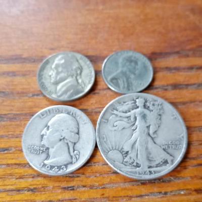 LOT 4  LOT OF FOUR WWII DATED COINS