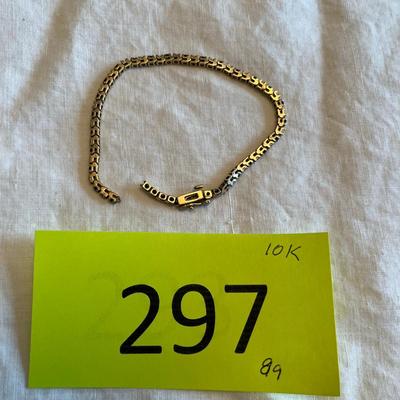 10K yellow gold Sapphire & Diamond Tennis Bracelet