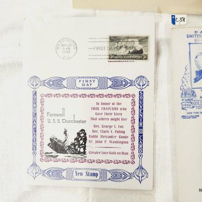 7 PC - FIRST DAY ISSUE STAMPS - 1948 & 1947 MIX