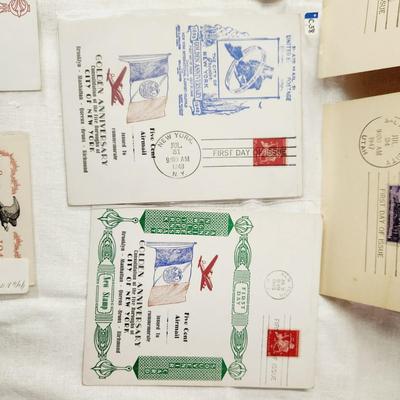 7 PC - FIRST DAY ISSUE STAMPS - 1948 & 1947 MIX