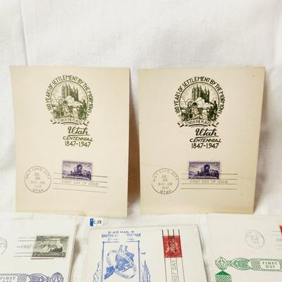7 PC - FIRST DAY ISSUE STAMPS - 1948 & 1947 MIX