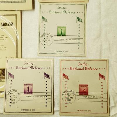 6 PC - FIRST DAY ISSUE SOUVENIR CARD STAMPS - 1940, 43, 46, 47 MIX THEME