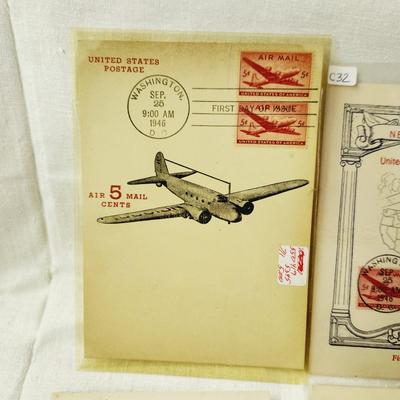 9 PC - FIRST DAY ISSUE MIXED STYLE STAMPS - 1940S MIX THEME