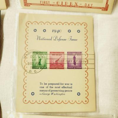 9 PC - FIRST DAY ISSUE MIXED STYLE STAMPS - 1940s MIX THEME