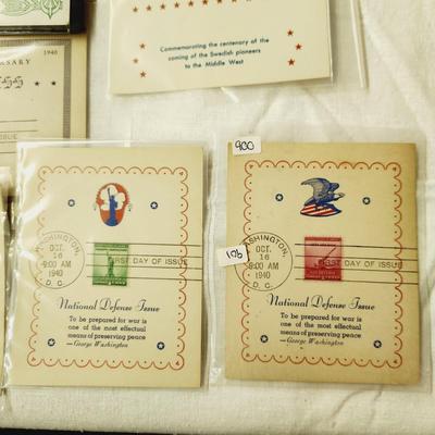 9 PC - FIRST DAY ISSUE MIXED STYLE STAMPS - 1940s MIX THEME