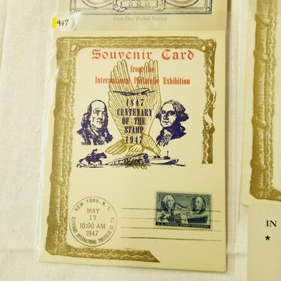 7 PC - FIRST DAY ISSUE MIX STYLE STAMPS - 1940S MIX THEME