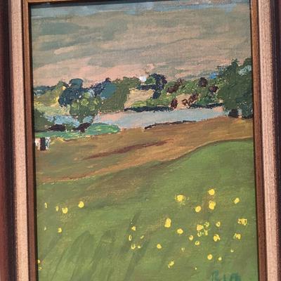 VIntage oil paintings Naive primitive outsider art small