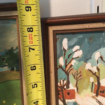 VIntage oil paintings Naive primitive outsider art small