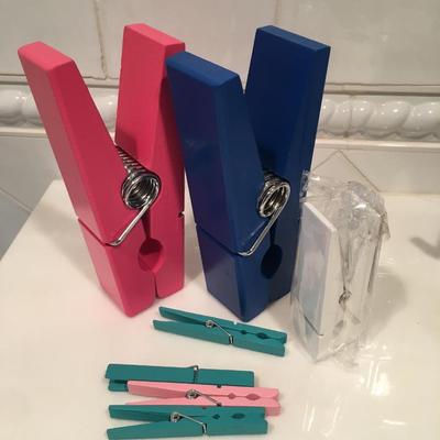 Two GIANT Clothespins and some smaller ones, Desk Decor