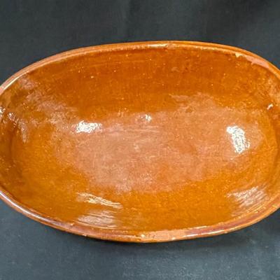 Glazed Terracotta Pottery Handmade Shallow Flat Bowl Dish