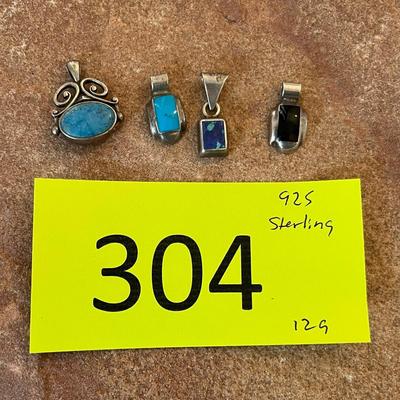 Lot of 4 Pendants Sterling Silver