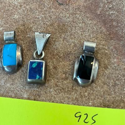 Lot of 4 Pendants Sterling Silver