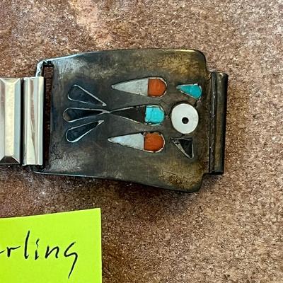 Sterling Silver Zuni Inlay Watch Tabs