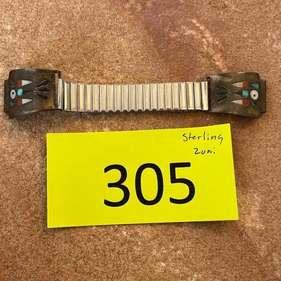 Sterling Silver Zuni Inlay Watch Tabs