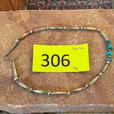 Native American Necklace Sterling silver & Turquoise