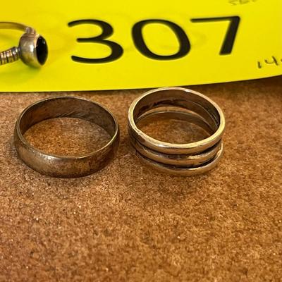 Lot of 4 Sterling Rings, some with stones.