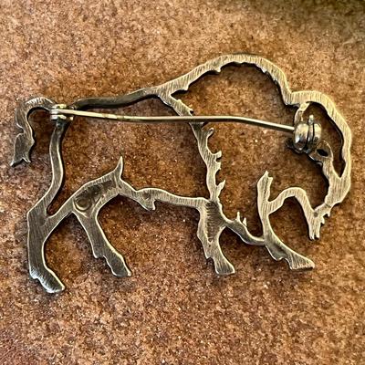 Native American Kokopeli & Buffalo Brooches