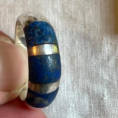Sterling Silver & Lapis Earrings & Ring