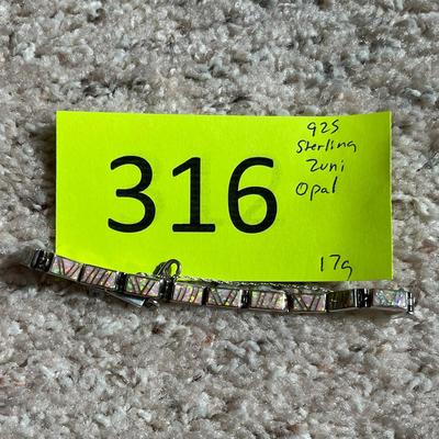 Zuni Opal Tennis Bracelet Sterling Silver