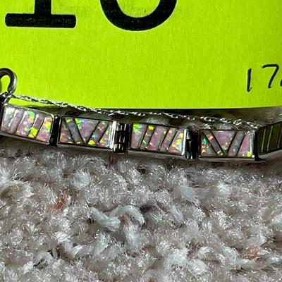 Zuni Opal Tennis Bracelet Sterling Silver