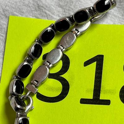 Onyx & Sterling Taxco Bracelet