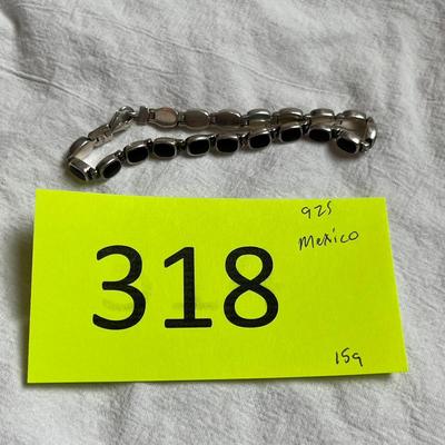 Onyx & Sterling Taxco Bracelet