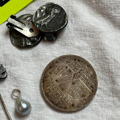 Sterling & Pewter jewelry & coin