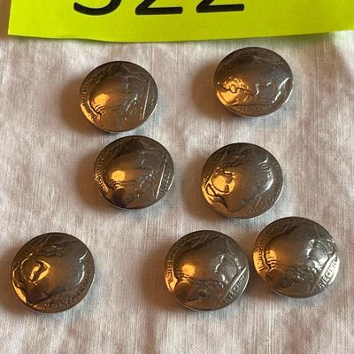Lot of Buffalo Nickle Button Covers