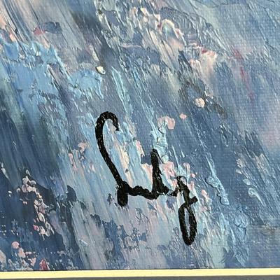 Large Sea Side Oil Painting, signed