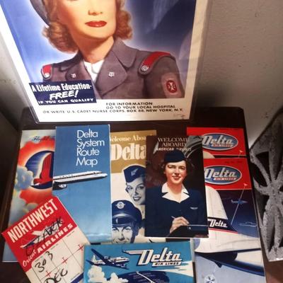 VINTAGE CADET ADVERTISING AND AIRLINE TICKETS