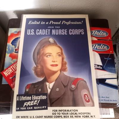 VINTAGE CADET ADVERTISING AND AIRLINE TICKETS