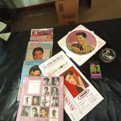 ELVIS COLLECTOR PLATE-TRADING CARDS-COASTERS AND MORE