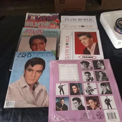 ELVIS COLLECTOR PLATE-TRADING CARDS-COASTERS AND MORE