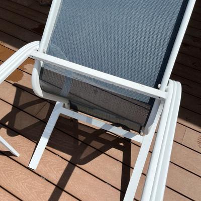 Pair of Blue & Gray Patio Chairs