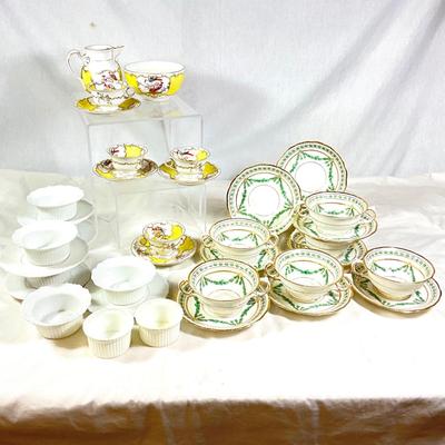 1478 Vintage China Sets Bouillon, Cup and Saucers, Demitasse cups