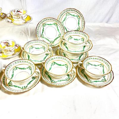 1478 Vintage China Sets Bouillon, Cup and Saucers, Demitasse cups