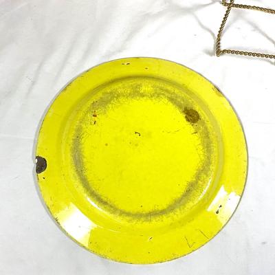 1480 Antique Early Canary Yellow French Transferware Faience Plates