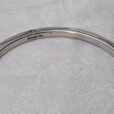 Vintage Tahe Signed Navajo Hand Stamped Handmade 925 Bracelet