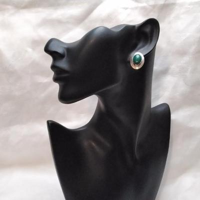 Vintage Malachite 925 Earrings
