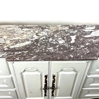 1484 Vintage Painted Marble Top Dresser