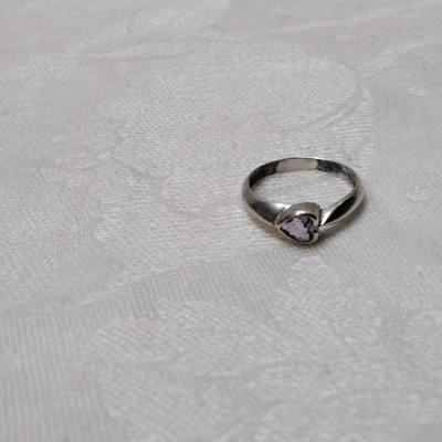 Amethyst Heart 925 Ring Size 7