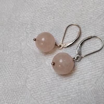 Rose Quartz 925 Earrings